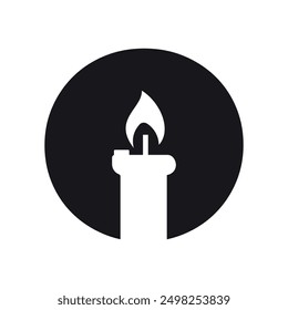 Initial candle Logo combine with letter O vector template