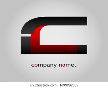 Letra mayúscula inicial tipo de fuente C. Logotipo de empresa moderno. Diseño gráfico negro y rojo futurista. Icono de logotipo profesional elegante con plantilla degradada. Letra doble combinada. Vector EPS10