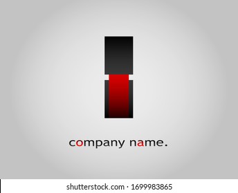 Initial Capital Letter I Font Type. Modern Company Logotype. Futuristic Dark Black and Red Graphic Design. Stylish Business Logo Icon with Gradient Template. Combined double letter. Vector EPS10