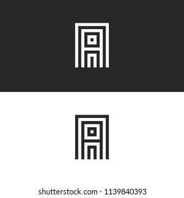 Initial capital A letter logo, simplest monogram, minimal style linear emblem, parallel lines geometric shape