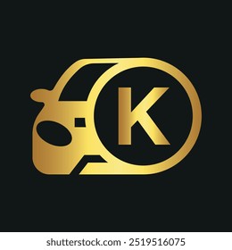 Initial Car Logo combine with letter K vector template