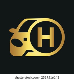 
Initial Car Logo combine with letter H vector template