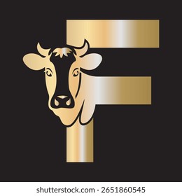 Initial Caw Logo combine with letter F vector template