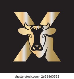 Logotipo Caw inicial combinado com modelo de vetor letra X