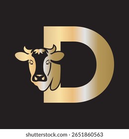 Logotipo Caw inicial combinado com modelo de vetor letra D