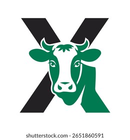 Logotipo Caw inicial combinado com modelo de vetor letra X