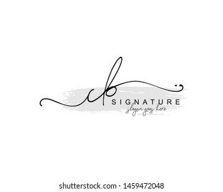 Initial CB beauty monogram and elegant logo design, handwriting logo of initial signature, wedding, fashion, floral and botanical with creative template.