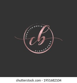 Initial CB Beauty-Monogramm und elegantes Logo-Design, Handschrift Logo der ersten Signatur, Hochzeit, Mode, Blumen und botanisch mit kreativen Vorlage.