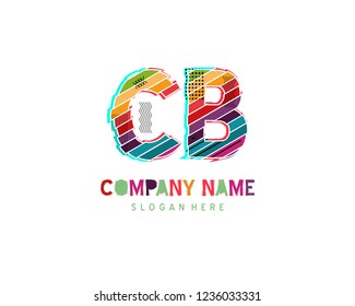 Initial CB Full color initial logo vector