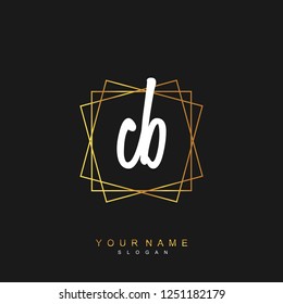 Initial CB handwriting logo vector