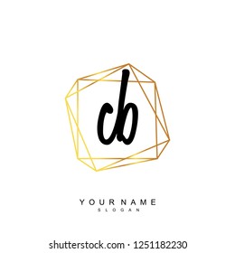 Initial CB handwriting logo vector