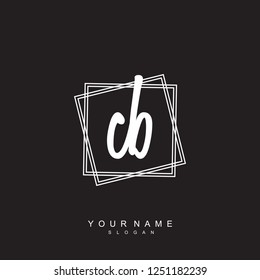 Initial CB handwriting logo vector