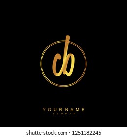 Initial CB handwriting logo vector