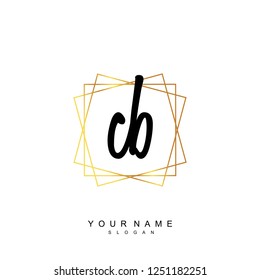 Initial CB handwriting logo vector