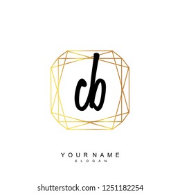 Initial CB handwriting logo vector