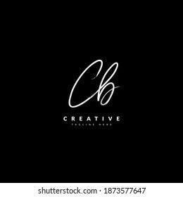 Initial CB handwritten signature logotype. Typography for company and business logo. Vector logo design.