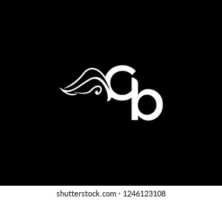 Initial CB Letter Linked Monogram Tribal Wings Logotype