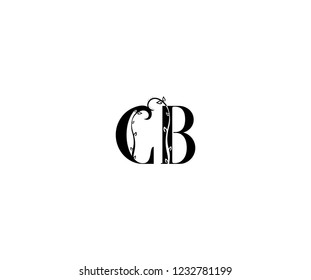 Initial CB Letter Linked Organic Flourishes Monogram Logotype