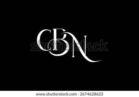 Initial CBN letter logo design. Elegant Monogram Logo Design with Decorative Elements and Typography