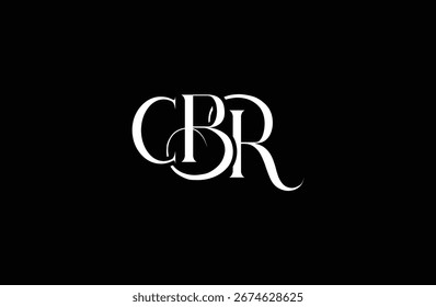 Diseño inicial del logotipo de la letra CBR. Diseño elegante del logotipo del monograma con los Elementos decorativos y la tipografía