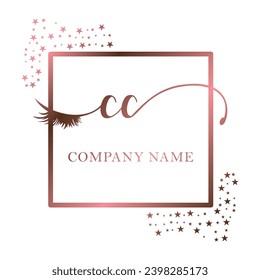 Initial CC calligraphy company eye and eyelash handwriting