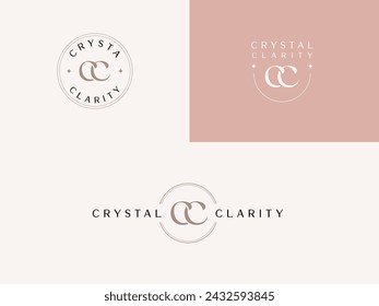  Initial CC for Crysta Clarity Lady Preneur Logo Template for businesswoman