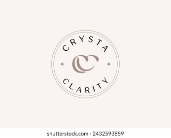  Initial CC for Crysta Clarity Lady Preneur Logo Template for businesswoman