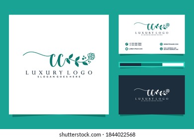 Erstmalige CC-Logo-Kollektionen und Visitenkartenvorlage Premium Vector

