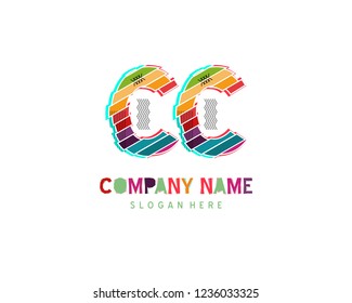 Initial CC Full color initial logo vector