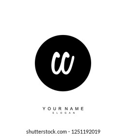 Initial CC handwriting logo vector