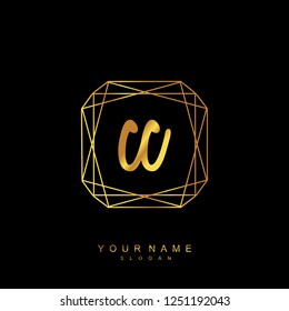 Initial CC handwriting logo vector