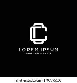 Plantilla de vectores de diseño de logotipo de carta CC inicial. Ilustración del icono Monograma y Alfabeto Creativo CC Letters.
