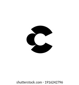 círculo de diseño de logotipo de carta cC inicial Monograma plantilla de vectores de iconos.logo C