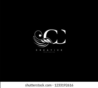 Initial CC letter luxury beauty flourishes ornament monogram logo