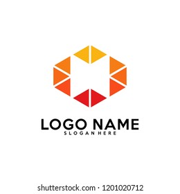 Initial CC logo vector template, C pixel, fast logo, triangle, S logo