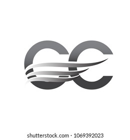 Initial CC wing logo, grey color vector logotype, logo for company name business and company identity.