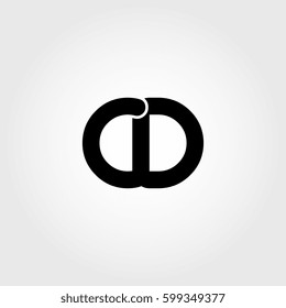 initial cd black business logo