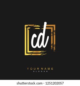 Initial CD handwriting logo vector