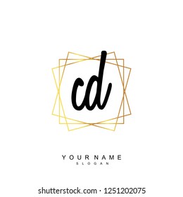 Initial CD handwriting logo vector