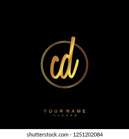 Initial CD handwriting logo vector