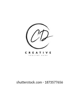 Initial CD handwritten signature logotype. Typography for company and business logo. Vector logo design.