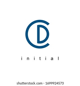 Initial-cd-Buchstaben Logo-Design Vektorillustration Illustration Weiß-Blau-Konzept Idee