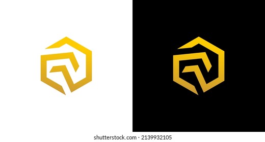 initial CD Letter Logo Design polygon Monogram Icon Vector Template