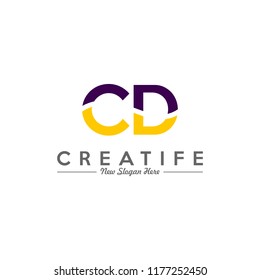 Initial CD logo concepts template vector