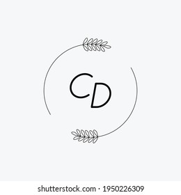 Initial CD Logo Handwriting Lettering fashion modern