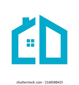 Initial CD pentagon icon. building house, real estate and construction logo design vector