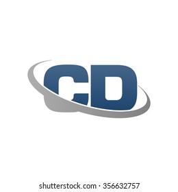 initial CD swoosh ring company logo blue gray