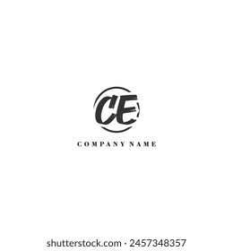 Initial CE brush logo company trend identity