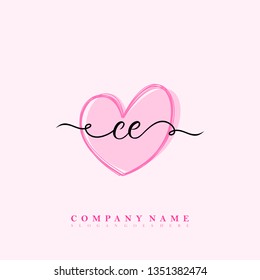 Initial CE handwriting logo