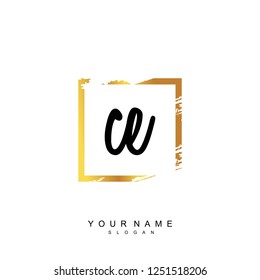 Initial CE handwriting logo vector